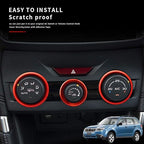Auovo AC Climate Control Knob Outer Ring Covers Accessories for Subaru Forester 2019-2024 / Crosstrek 2018-2022 2023 / Impreza 2017-2023 Interior for Car Air Condition Switch Control Trim (Red)