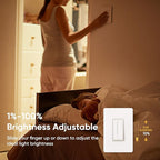 TREATLIFE Smart Dimmer Switch 4 Pack, Single Pole Smart Switch Works with Alexa and Google Home, Neutral Wire Required, 2.4GHz WiFi Dimmer Light Switch for LED, CFL, Incandescent Bulbs