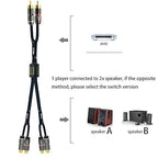 Arklove 5ft Shielded RCA Plug Splitter Stereo Audio Video Cable 2 Male to 4 Female Dual Speaker Y Adapter Connector Extension Cord 24k Gold Plated 1 Input 2 Output