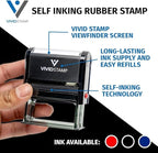 Basic Closed Self Inking Rubber Stamp (Black Ink) - Medium 2 Pack