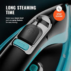 PurSteam SteamTech Elite 1750W Steam Iron, Digital Temp Control & LED Display, Ceramic Soleplate, Adjustable Steam, Self-Clean, Anti-Calc, Anti-Drip, Auto Shut-Off