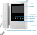 AMOCAM Video Door Phone System, 4.3 Inches Touch Monitor Wired Video Intercom Doorbell Kits, IR Night Vision Camera Door Intercom, Doorphone Telephone Style Indoor Outdoor for Home Villa