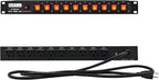 ThePoEstore 10-Outlet 1U Rack Mount Power Strip - Surge Protector, Features 10 Front Switches with LED Light - Ideal, w/ 6 ft Cord for Network Server Racks and Cabinets