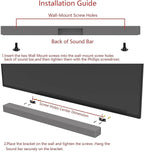 JINGer Sound Bar Wall Mount Brackets for VIZIO Sound BarSoundbar Mounting Bracket for VIZIO SoundBar SB3851C0SB3630E6SB3621nF8MSB4551D5 Speaker with Wall Mount Screws Black