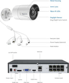 REOLINK 8CH 5MP Home Security Camera System, 6pcs Wired Outdoor PoE IP Cameras with Person/Vehicle/Pet Detection, 4K/8MP 8CH NVR with 2TB HDD for 24-7 Recording, RLK8-410B6-5MP