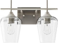 VONLUCE Bathroom Vanity Light, 2 Light Bathroom Light Fixture Over Mirror, Bathroom Wall Lamp with Clear Glass, Modern Brushed Nickel Vanity Lighting fixtures for Bathroom, Bedroom, Hallway