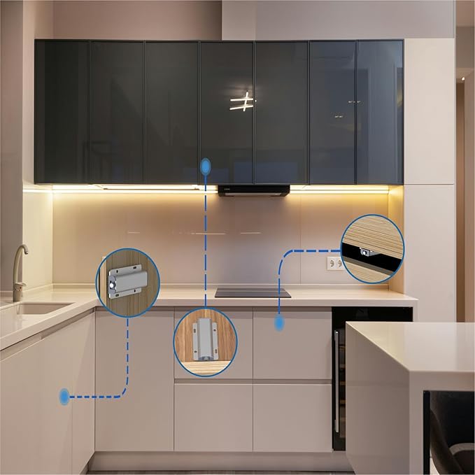 Magnetic Push Latches Cabinet 5 Pack Push to Open Door Latch Heavy Duty Touch Latch Hardware for Push to Open Magnetic Touch Latch for Closet Kitchen Doors Cabinets Drawers Wardrobes