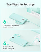 VRURC Portable Charger for iPhone, 22.5W Fast Charging Power Bank 10000mAh, USB C Battery Pack 4 Outputs 3 Inputs, Slim Phone Charger with Cables for iPhone 17 16 15 14 13,Samsung Galaxy-Green(1 Pack)