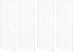 NEESEEYEE Heavy Duty Commercial Grade Gridwall Panels – Grid Panel for Any Retail Display, 2’ Width x 5’ Height, 4 Gridwall Panels Per Carton (White Finish)