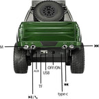 WS-589 Rugged Pickup Truck Bluetooth Replica Speaker – Portable Audio with TWS, LED Party Lights & HD Stereo | Unique Surprise Gift for Music & Truck Lovers (Green)