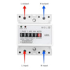 Electric Meter, Single Phase 4P LED DIN-Rail Electricity Power Consumption Wattmeter Energy Meter DDM75S 10 to 40A Digital Display
