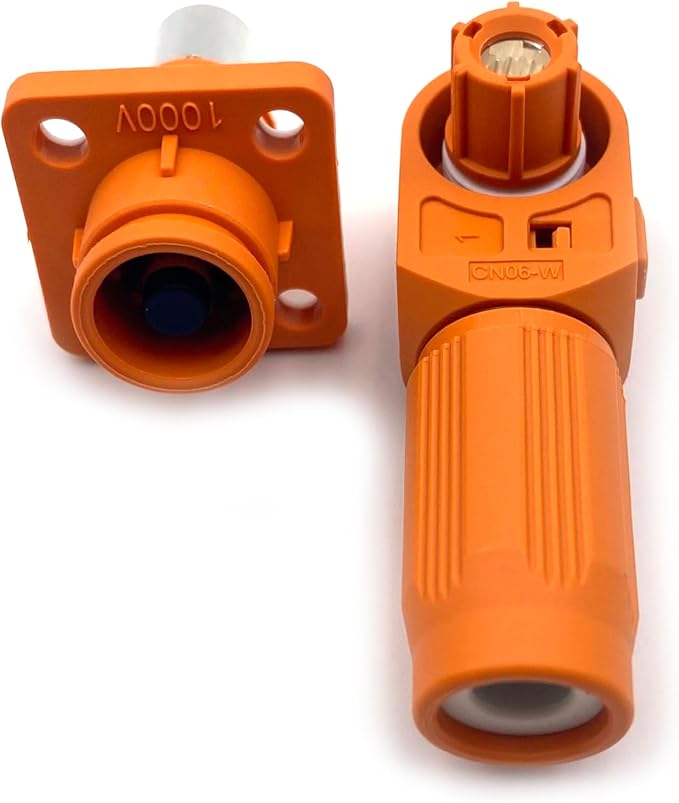 1 Set Battery Energy Storage Connector, 450A High Current Connectors Quick Plug Terminal Orange Right Angle Plug and Socket IP67 Waterproof Power Adapter Crimping 185mm² Wiring (1500V)