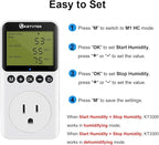 KETOTEK Digital Humidity Controller Outlet Plug with Sensor Probe, 120V Humidistat Controller Plug for Reptile Mushroom Greenhouse, Humidity Switch Outlet