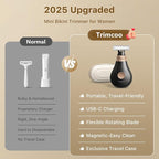Trimcoo 2026 New Bikini Trimmer for Women - Small But Powerful Electric Razors, Intimate Pubic Hair/Lady Facial Painless Removal, USB-C Cordless Body Shaver for Trip, Replaceable Wet/Dry Blade, Black