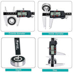 Kynup Digital Caliper, 8 Inch Micrometer Caliper Tool, Vernier Caliper with Stainless Steel Body, Large LCD Screen, Auto - Off Feature, Inch Metric Fraction Conversion (200mm)