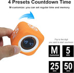 Rotating Cube Visual Pomodoro Timer 5, 25, 10 50 Minutes Preset + Custom Countdown, Rechargeable Desk Productivity Flip Timer with Detachable Silicone Cover for ADHD Study Work Kitchen School (Black)