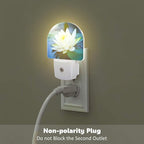 sndheke White Lotus Flower Night Light Plug into Wall, Beautiful Lotus in Pond Dusk to Dawn Night Light Plug in,0.5w Energy Saving Sleep Friendly NightLight for Kids Boys Girls Home Decor
