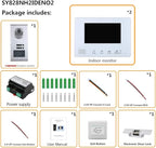 2 Apartment Bus 2 Line Video Doorbell Intercom System 7 Inch Electronic Door Lock Home
