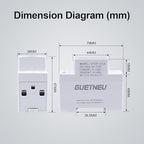 GUETNEU Digital Display Energy Meter Energy Tester Electricity Usage Monitor AC Rail-Mounted Meter GT2P-UID, AC 80~270V, 0~100A, 50/60Hz. Used to Measure AC Voltage, Current and Energy Consumption