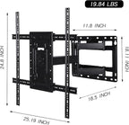 DYZJREL Full Motion TV Wall Mount for 32-65 Inch TVs, VESA Compatible, 100 lbs Weight Capacity, Adjustable Tilt & Swivel, Easy Centering & Quick Installation