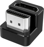 AGVEE 1 Pack (Long Side Inward) 180 Degree Angled HDMI Male to HDMI Female Adapter, U-Shaped 8K@60HZ Converter Coupler Connector Extender for Portable Display Monitor Accessories, Black