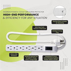 GoGreen Power Inc. (G-16103MIN-2) 6 Outlet Surge Protector, 2FT Cord, White, 2 Pack