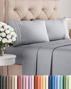 Cal King Size 4 Piece Sheet Set - Comfy Breathable & Cooling Bed Sheets Set - Hotel Luxury Bedding for Women, Men, Kids, Teens, Boys & Girls - Deep Pockets, Soft, Wrinkle Free - Oeko-Tex - Steel Blue