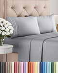 King Size 4 Piece Sheet Set - Comfy Breathable & Cooling Bed Sheets Set - Hotel Luxury Bedding for Women, Men, Kids, Teens, Boys & Girls - Deep Pockets, Soft and Wrinkle Free - Oeko-Tex - Steel Blue
