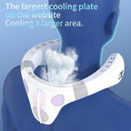 PluvoFan Neck Fan Back-Windy 6000mAh with Cooling Plate Cold Compress Bladeless Portable Thermo-Electric Cooler Rechargeable Holiday Essentials for Women Men Outdoor Camping Gardening Walking(White)
