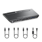 AV Access Docking Station KVM Switch 1 Laptop & 2 Desktop PCs, Dual 4K@60Hz Monitors, EDID Emulation, 100W USB-C Charging, Gigabit Ethernet,High Refresh Rates,Ideal for Gaming, Office & Creative Work