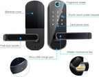 TTLock Smart Lock - Bluetooth Enabled Fingerprint & Touchscreen Keyless Entry Auto Lock for Front Door, Office, Apartment, Garage