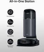 eufy S1 with All-in-One Station, HydroJet System with Roller Mop, Robot Vacuum and Mop Combo, Incredible Suction, Obstacle Avoidance, Multi-Level Mapping, Mop Auto-Retraction, Perfect for Pet Hair