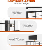 DEMEGA 360° Foldable Grid Wall Panel, Three 6' x 4.25' Ft Double Side Gridwall Display Stand with Notice board, Heavy Duty Sturdy Floorstanding Wire Grid Rack, Movable Wheel for Retail Art Craft Fairs