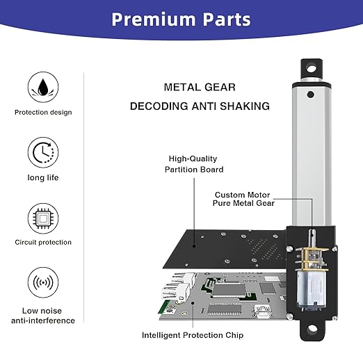 3 Inch 9lbs Mini Stroke 12V Electric Linear Actuator 0.6"/sec Linear Motion Actuator with Brackets for Cabinets, Robotics, Home Automation, Window Opener(40N, 75mm)