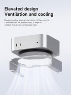 Hagibis Mac mini M4 Stand Aluminum Alloy Mount for Mac mini M4/M4 Pro 2024 Ventilation Heat Dissipation Cooling Desktop Holder Accessories (MMS03)