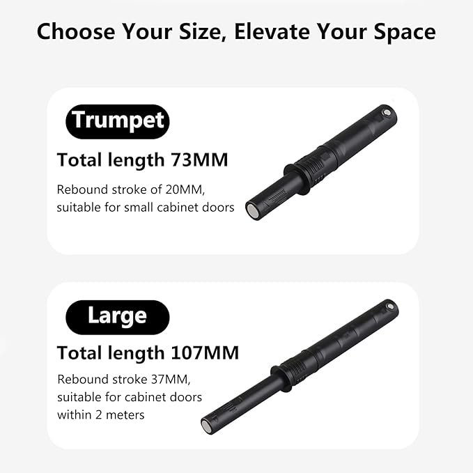 10 Pcs Magnetic Push Latches for Cabinet Push to Open Door Latch Soft Quiet Close Closers Push to Open Cabinet Door Latch for Closure Cabinet Drawer Wardrobe Kitchen Door (Trumpet)