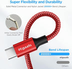 etguuds USB A to USB C Cable 6.6ft, 2-Pack, 3A Fast Charging Type C Charger Cord for iPhone 17 16 15 Pro Max 16e 17 Air, Samsung Galaxy S25 S24 S23 S22 S21 S20 A17 A16 A56 A55 Flip Fold, Red