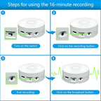 JRGKJCP 16 Minutes Voice Recorder, Record Custom Message for Crafts, Stuffed Bear, Baby Doll, and Pillow (2Pack + White)