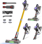 MONSGA Cordless Vacuum Cleaner, 45KPa 400W Stick Vacuum for Home, 50Mins Anti-Tangled Vacuum Cleaner with Charging Dock, Light-weighted Handheld Vacuum for Pet Hair/Carpet/Floor, LED Touch Display,MV3