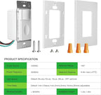 RAYZEEK Motion Sensor Light Switch, No Neutral Wire Required, No Ground Wire Needed,5A,Single Pole, Occupancy&Vacancy&Manual On/Off Override Motion Sensor Activated Wall Switch,PC Fireproof