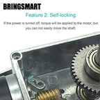 BRINGSMART 12V 40rpm DC Worm Gear Motor 40kg.cm Self-Locking Reversed Engine Mini Turbine Geared Motor for DIY Robot Rotating Table Door Lock Curtain Machine (12V 40rpm)