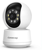 Smart Security Camera, 1080p Home Security Camera, Pan & Tilt 2.4Ghz Indoor IP Camera, with Person, Vehicle, Animal Detection, Phone App 2-Way Audio, Compatible with Alexa and Google Assistant