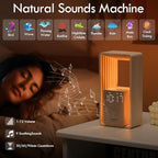 WILIT Digital Alarm Clock, Sunrise Alarm Clock with Nightlight, 9 Sleep Aid Sounds, White Noise Sounds Machine, Dimmable Display,USB Charging Port,Wood Grain Imitation,Gift for Women,Men,Travel