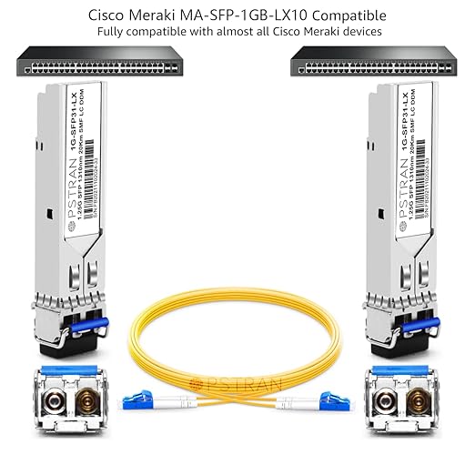 OPSTRAN 1000BASE-LX/LH SFP Optical Transceiver Module Compatible with Cisco Meraki MA-SFP-1GB-LX10 1G SFP 1310nm 20km DDM Duplex LC SMF 10 Pack