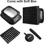 Aputure Amaran P60x 60W Output Bi-Color Lensed LED Panel Video Light 5070+ lux, CRI 95+, TLCI 97+, Color Temperature 3200K~6500K, APP Control & 4 Built-in Lighting FX, Softbox, Carring Case