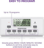 NEARPOW Digital Timer for Lamp with Dual Outlets, Programmable Timer in Door, Outlet Timers for Lights,10 On/Off Programs, 24-Hour and 7-Day Programmable Electric Plug Timers,3 Prong, 15A/1875W