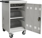 Aokleo 32 Devices Laptop Charging Cart, Tablet Storage Carts for Pad Up to 16.3" Screen Size, Classroom Computer Mobile Charging Station for Pads,Chromebooks,Laptops,Security Storage (White)