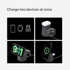 Belkin 2-in-1 Qi2 Wireless Charging Dock 15W Fast Charge iPhone Charger Compatible with iPhone 17, 16, 15, 14, and 13 Series, AirPods, and Other Qi2 Enabled Devices, Includes Power Supply - Black