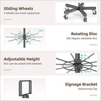 YEOOE Upgraded Retail Display Stand 7 Tier Spinning Display Stand, Movable Shop Spinner Rack with Hooks, Retail Display Racks for Jewelry Keyring Hats Socks Toys (Black)