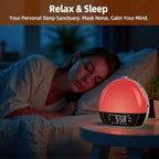 Risop Wake Up Light Sunrise Alarm Clock for Heavy Sleepers, All-in-One Smart Bedside Device with Bluetooth Speaker, FM Radio, Dual Alarm & Sleep Aid Night Light, Best Gift for Adults & Kids